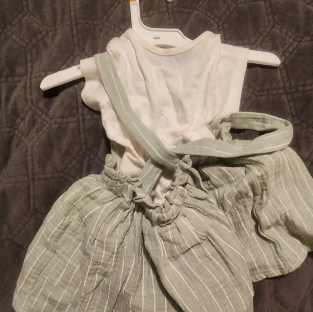 Baby Girls' Minnie Mouse Solid Top and Bottom Set - Olive Green
